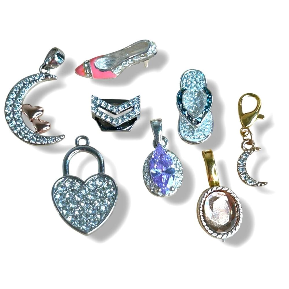 Sparkly Charms and Pendants Small Mixed Lot Sliding Charms Clip Charms Various